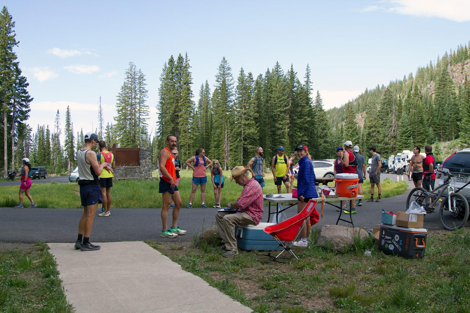 At the start of Crag Crest 2020 Trail Race