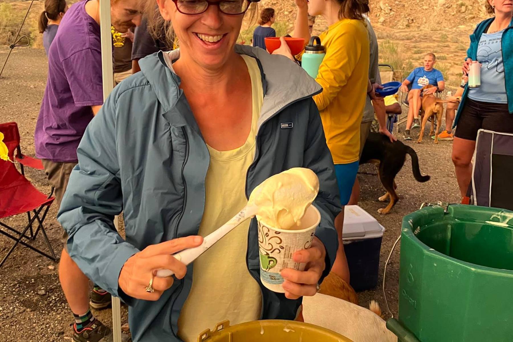 dawn serving ice cream