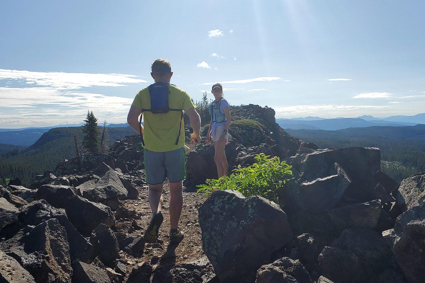 Runners atop Crag Crest on Grand Mesa in western Colorado.