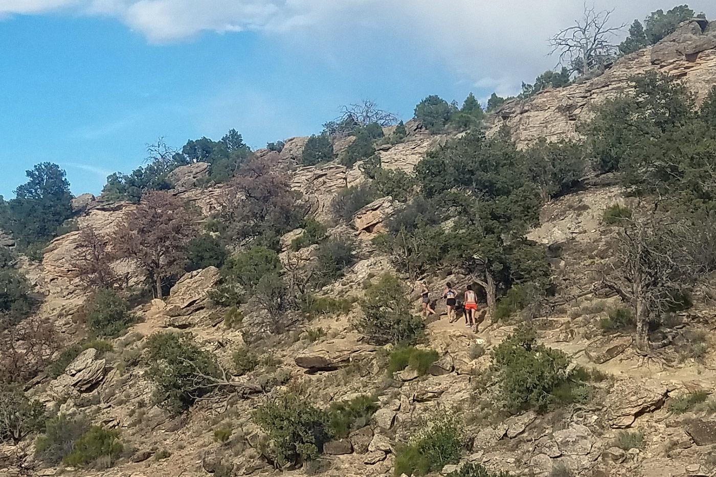 Runners at Widowmaker trail race at Lunch Loop in Grand Junction, Colorado