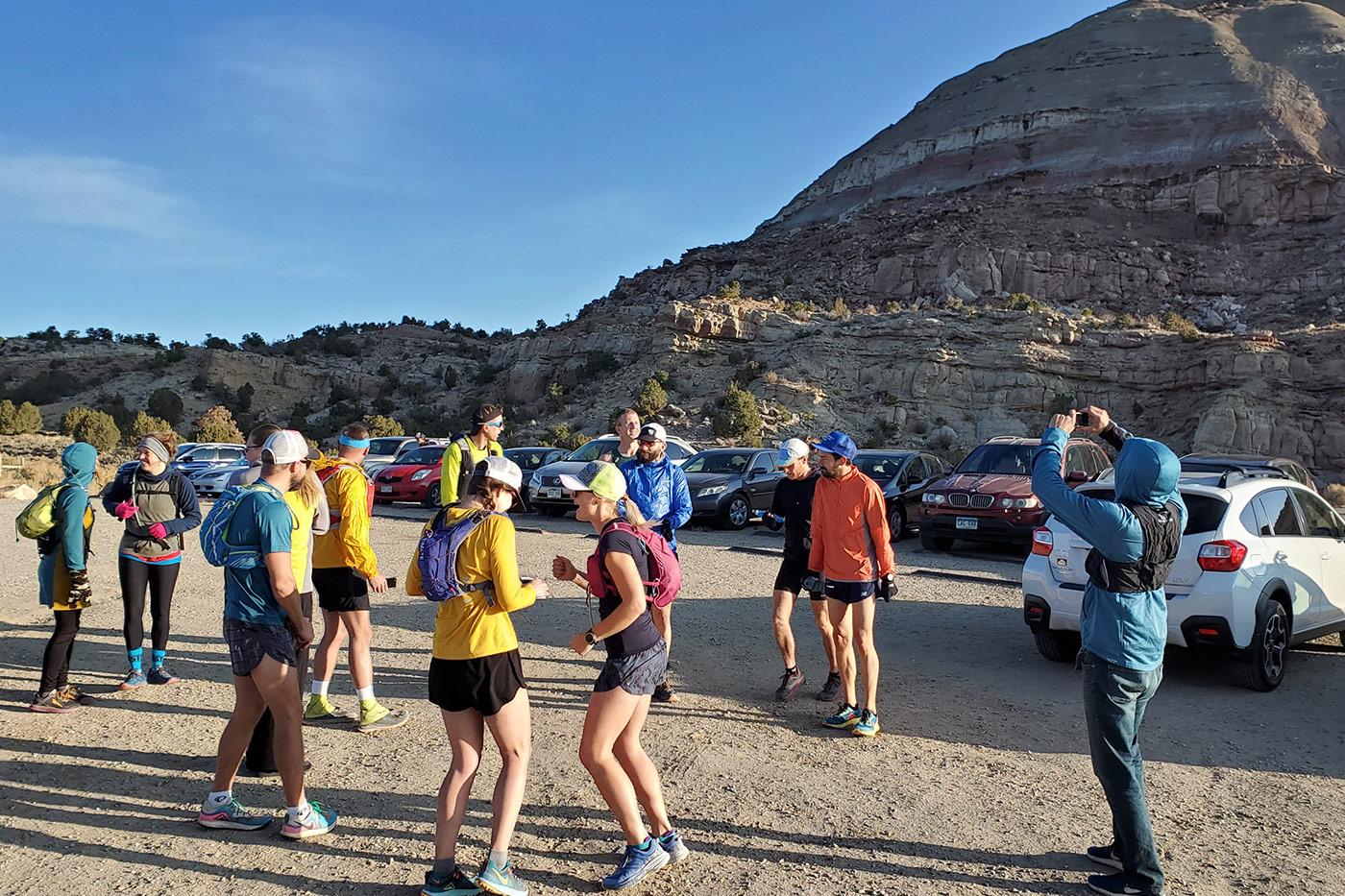 Runners at the start of the trail race from Grand Junction to Whitewater, Colorado